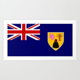 Turks and Caicos Flag Art Print | Crest, Gracebaybeach, Caribbean, Island, Lobser, Scuba, Flower, Provo, Bahamas, Royal 