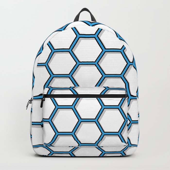 Blue Hexagon Pattern Backpack