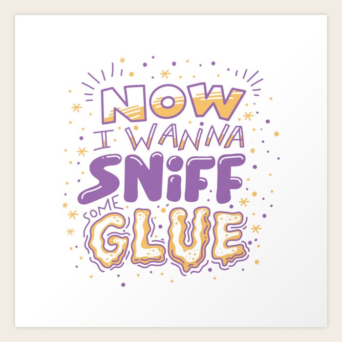 glue art print by