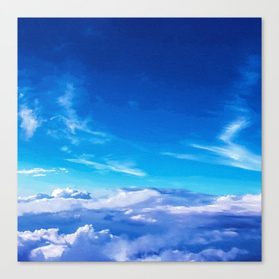 Above the clouds sky is always blue Canvas Print