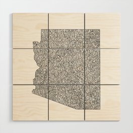 Arizona Map Wood Wall Art