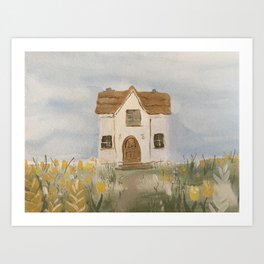 Floral cottage Art Print
