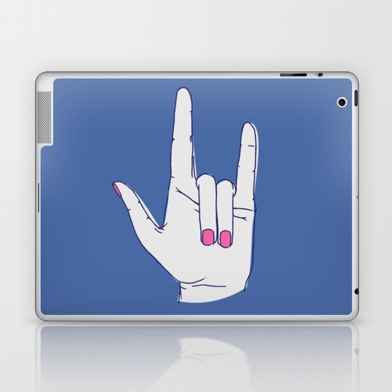 I Love You Blue Laptop & iPad Skin