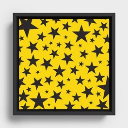 Black stars Framed Canvas