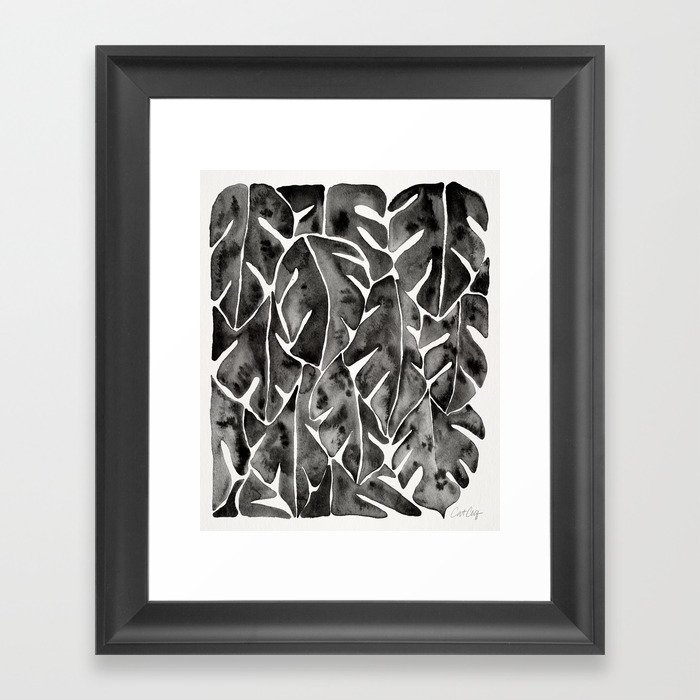 Split Leaf Philodendron - Black Framed Art Print