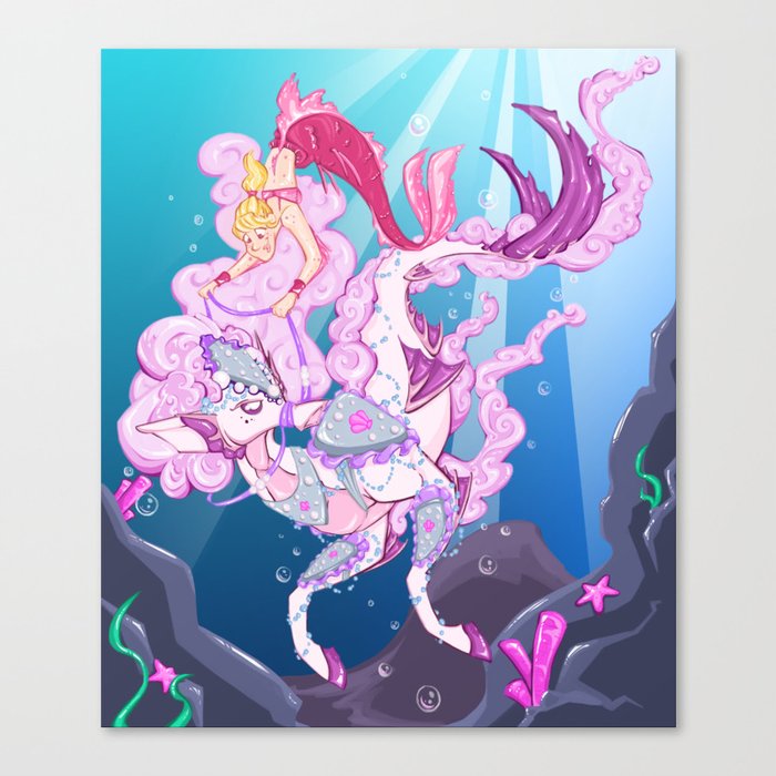 Mermaid Ride  Canvas Print