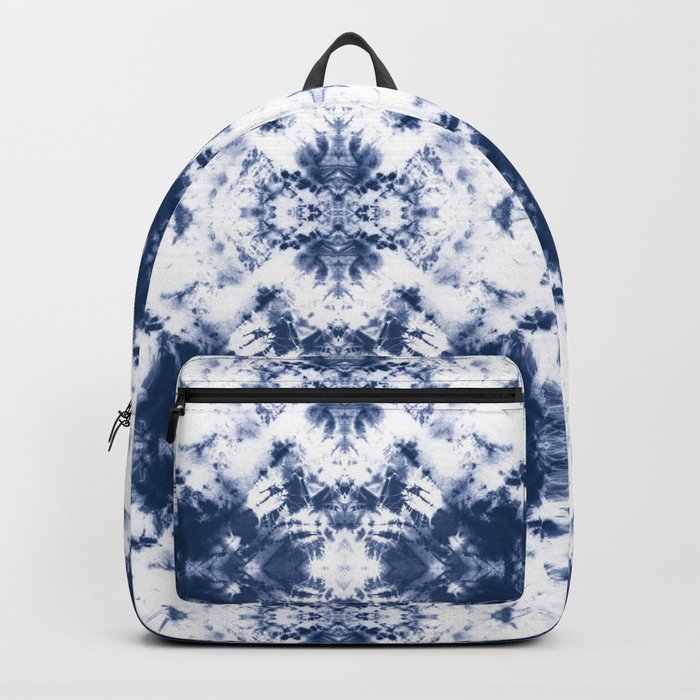 Shibori Tie Dye 3 Indigo Blue Backpack
