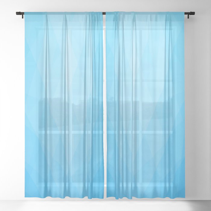 BLUE ICED DIAMOND BACKGROUND. Sheer Curtain