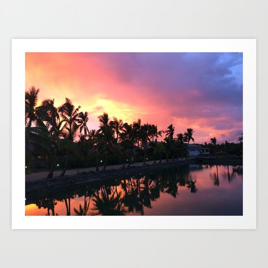 Sunset in Fiji Art Print