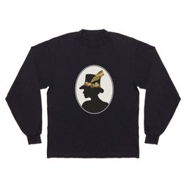 Silhouette of a girl in steampunk style Long Sleeve T-shirt