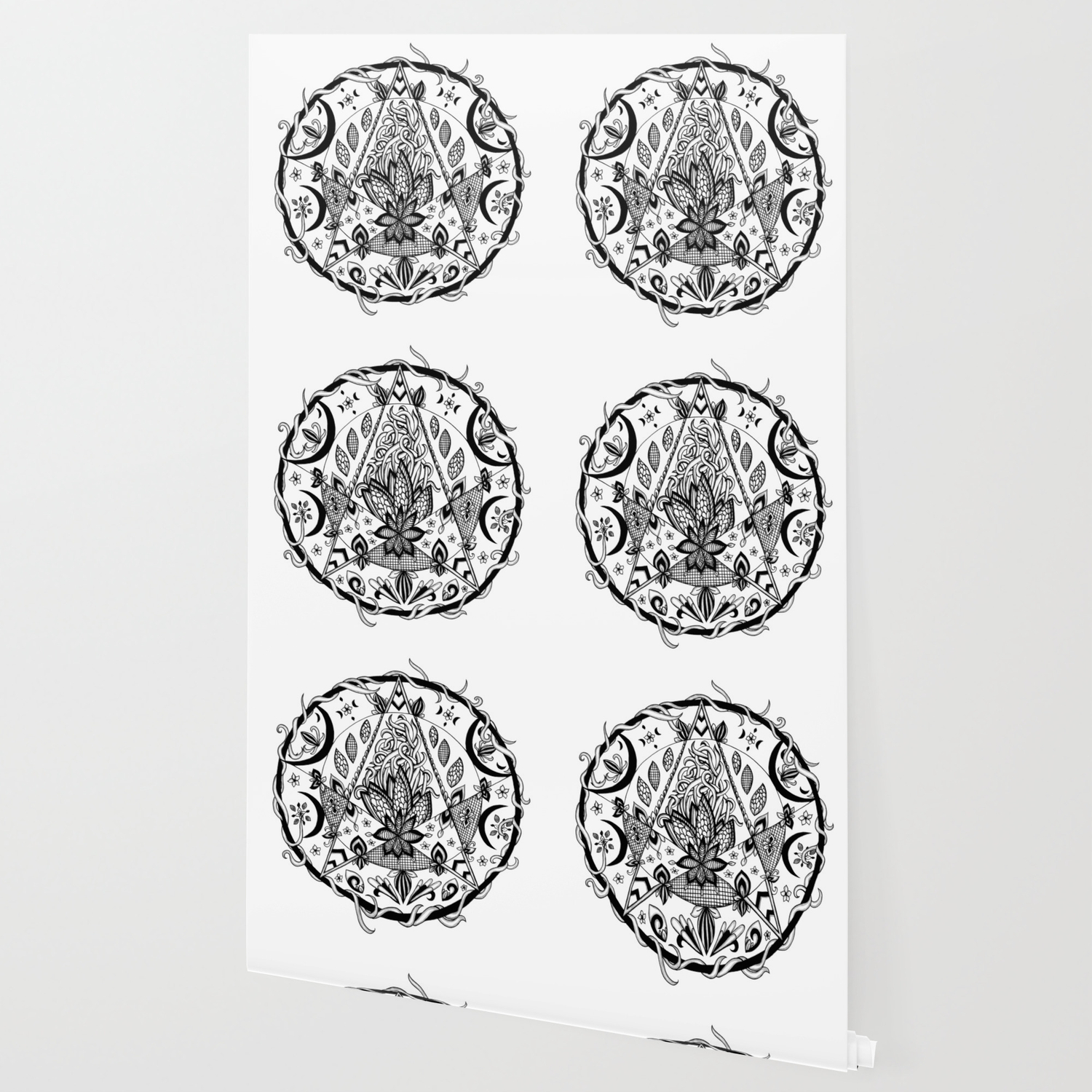 Crescent Moon Pentacle Wallpaper By Willowhill Society6