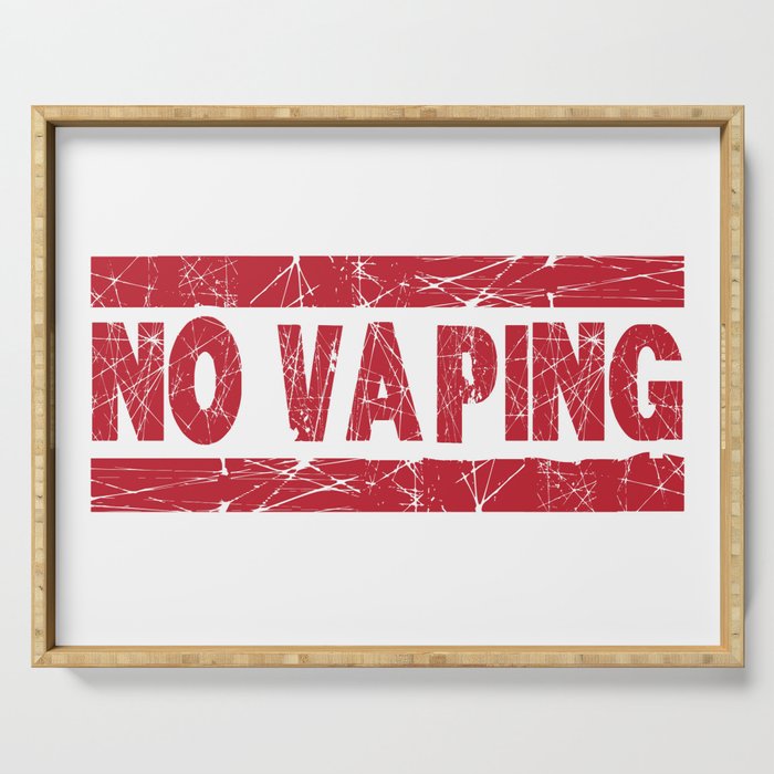 No Vaping Red Ink Stamp Serving Tray
