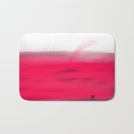 Pink Fields Abstract Painting - Dreaming in Nature Bath Mat