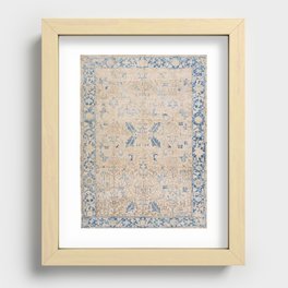 Beige and Blue persian carpet Recessed Framed Print