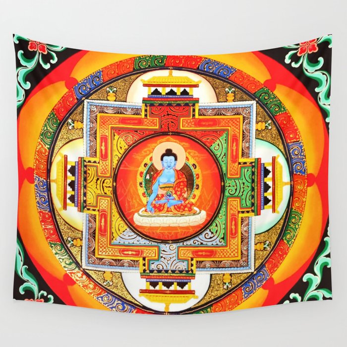Buddhist Healing Mandala Wall Tapestry