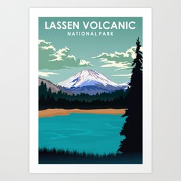 Lassen Volcanic National Park Travel Poster Art Print