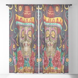 Day of the Dead Sheer Curtain