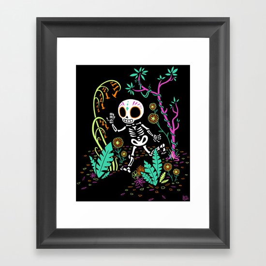 Sugar Skull Jungle Framed Art Print