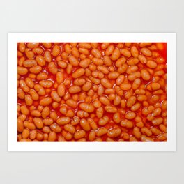 Baked Beans in Red Tomato Sauce Food Pattern  Art Print