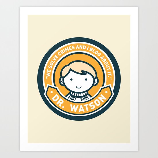 Cute John Watson - Orange Art Print