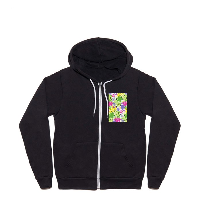 Flora Alegra is a lovely abstract flowers-and-leaves pattern. Full Zip Hoodie