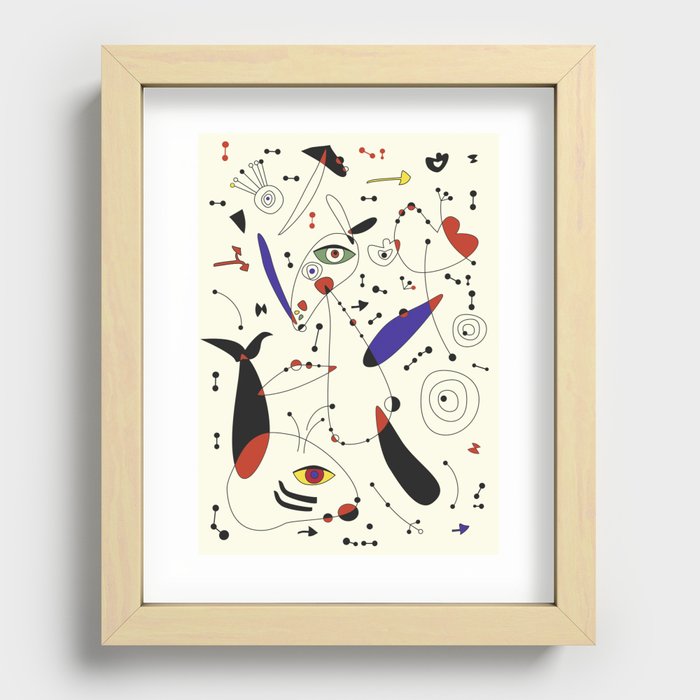Whale and squirrel Recessed Framed Print