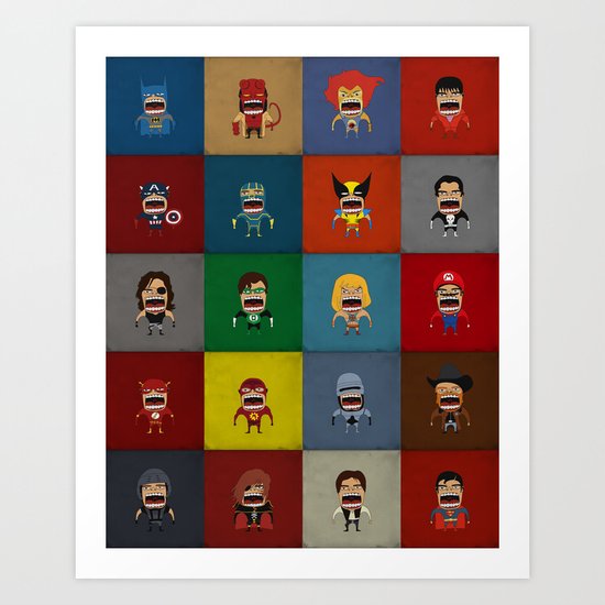 Screaming Heroes Art Print