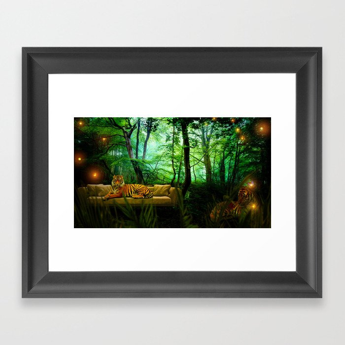 On the couch Framed Art Print