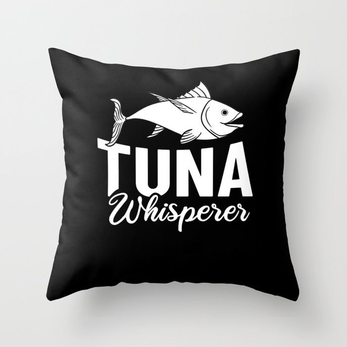 Red Tuna Fish Bluefin Fishing Salad Throw Pillow