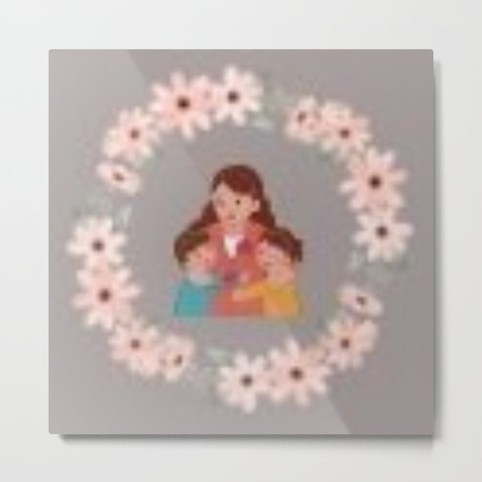Mother With Children Metal Print