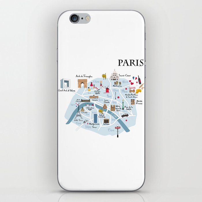 paris map iPhone Skin