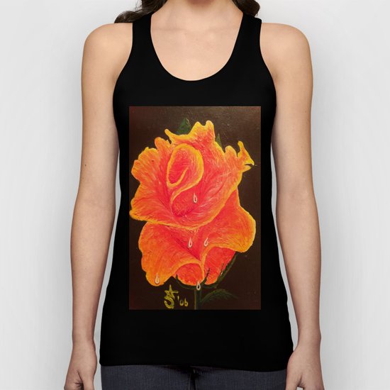 Orange Dream Rose in Acrylic Unisex Tank Top