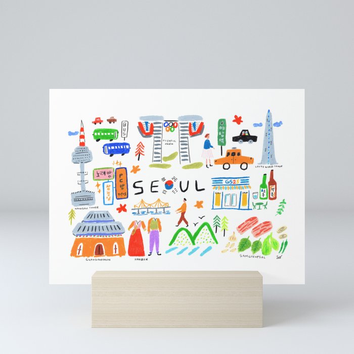 Colorful Seoul Mini Art Print