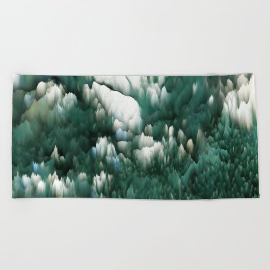 Ice and green Beach Towel