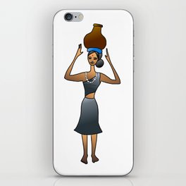 Traditional Woman Carrying Pot on her Head iPhone Skin