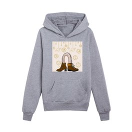 Boho Couple boots Kids Pullover Hoodies