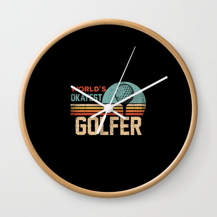 Worlds Okayest Golfer - Golfing Wall Clock