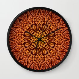 Fire Spirit Mandala Art Wall Clock