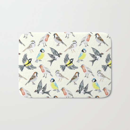 Illustrated Birds Bath Mat
