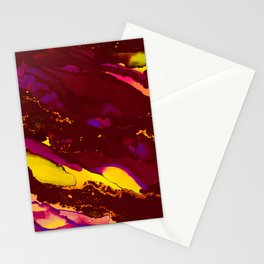 Wine & Copper Alcohol Ink Painting Stationery Card