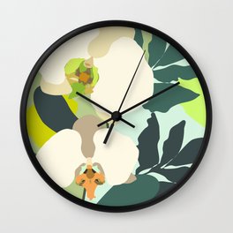 Colorful Orchids Wall Clock