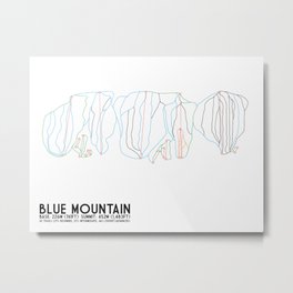 Blue Mountain, Ontario, Canada - Minimalist Trail Art Metal Print