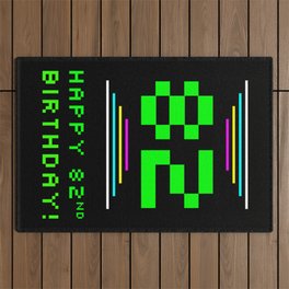 [ Thumbnail: 82nd Birthday - Nerdy Geeky Pixelated 8-Bit Computing Graphics Inspired Look Outdoor Rug ]