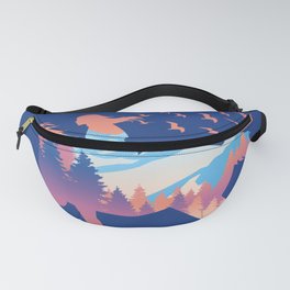Girl's silhouette riding a horse Fanny Pack