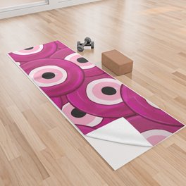 Watercolor Pink Evil Eye Yoga Towel