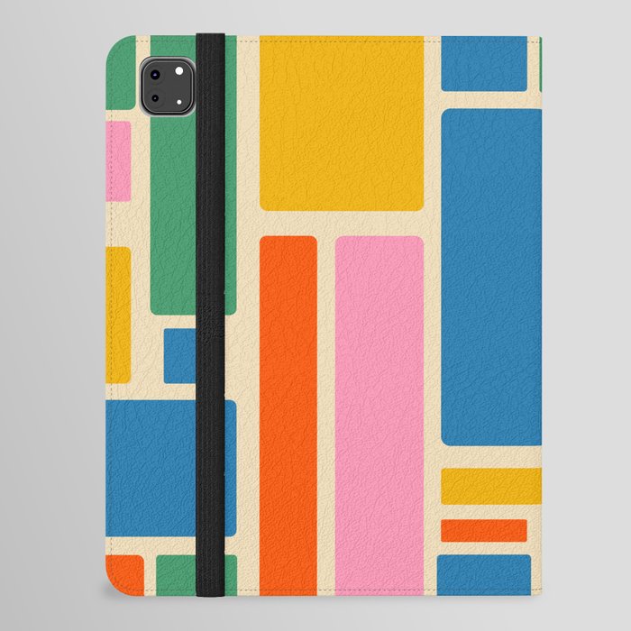 Modulus Colorful Retro Geometric Pattern iPad Folio Case