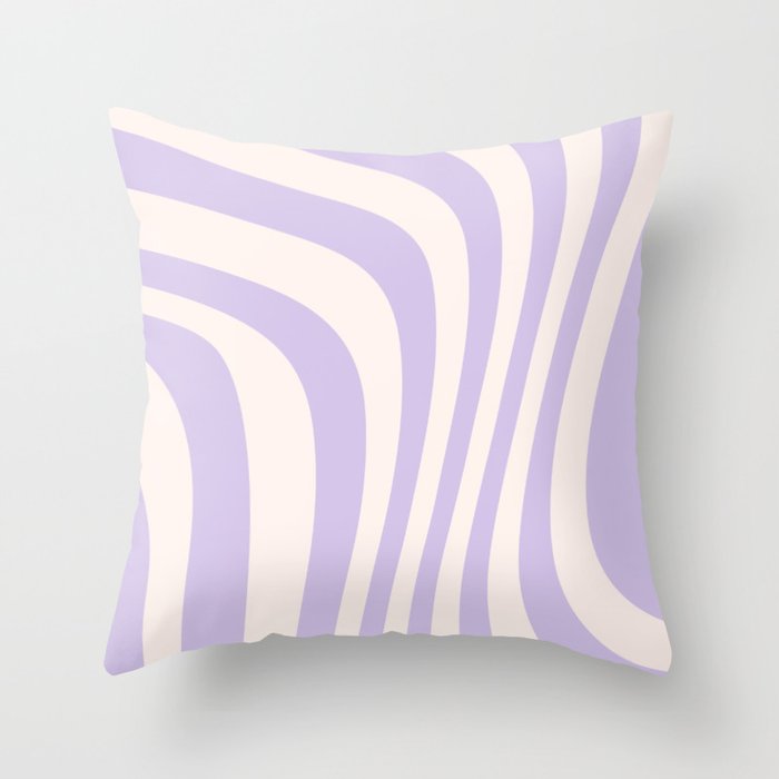 Retro Light Purple Liquid Lines  Throw Pillow