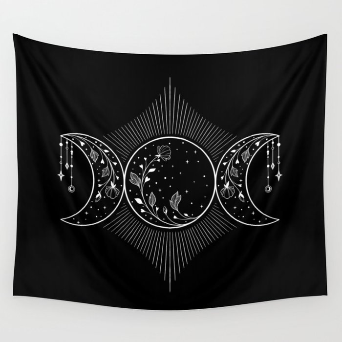 Triple Moon. Triple Goddess. Neopaganism Wall Tapestry by melazerg