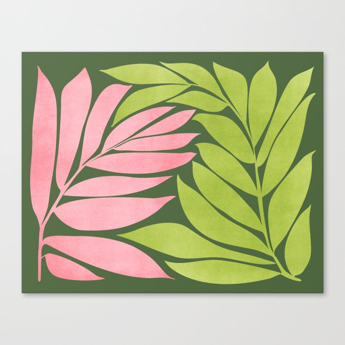 Spring Flora / Pink and Green Palette Canvas Print