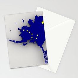 Map Alaska Flag Borders Countries States Stationery Card